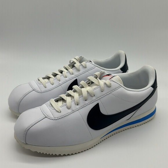 New Nike Cortez '23 Shoes White/Black/Blue DM4044-100 Men's NWOB - Picture 3 of 5
